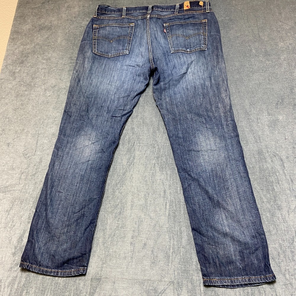 Levi's 514 Jeans Mens 38x32 Blue Denim Cotton Stretch Regular Fit Straight Legf